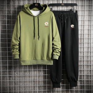 TL8059-P80 连帽卫衣套装男运动套装两件套长袖运动服 网格挂拍图片