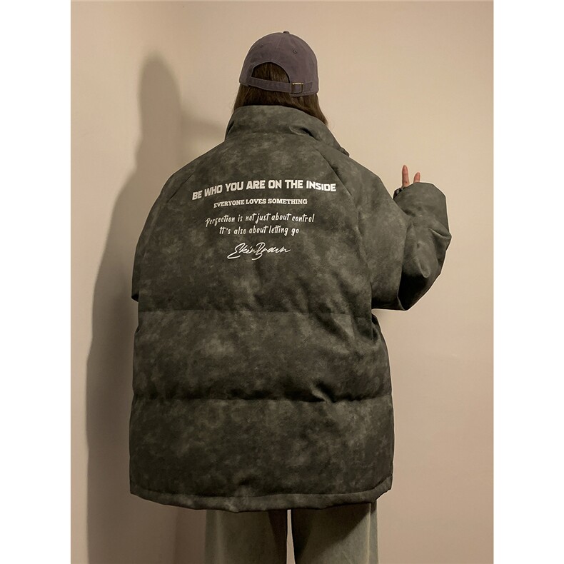 1立领PU皮复古做旧金属印花字母大码M-5XL棉衣男MY77732P130控178，男装棉衣，星座226-2