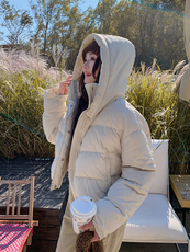 冬季新款90绒韩版宽松加厚连帽羽绒服-p305-k418，女装羽绒服，2D075