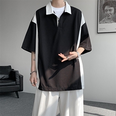 8XL-M拼接撞色短袖t恤男款夏季新款半袖POLO衫加肥加大码DT004P38，男装T恤，电商B312