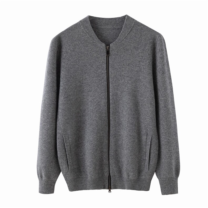 时尚男士羊绒棒球服高端品质保暖舒适经典蓝色百搭潮流,男装羊绒开衫,台绒羊绒