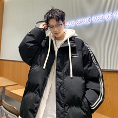 棉衣男冬季新款港风宽松假两件连帽学生棉服MY8882-P82，男装棉衣，星座214-3