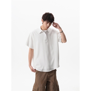 夏季新款港风日系polo领套头短袖衬衫男潮 XZ608-CS2521-P30控48图片