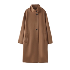 羊毛呢子大衣女中长款秋冬2024新款简约大气，女装双面呢大衣，鹿展羊绒大衣