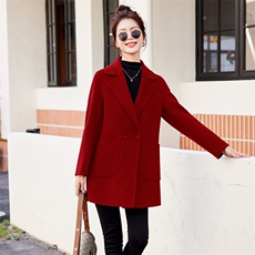 杭州产地货源羊毛中长款百搭简约时尚品质双面呢大衣新款外套，女装双面呢大衣，媚琳依坊