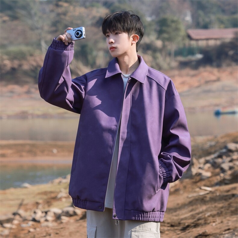 秋季新款PU防水皮夹克光版二开A406jk0021P85,男装夹克,星座309（原A406）