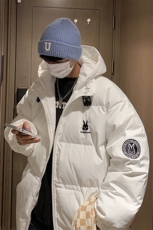 港风新品小兔刺绣宽松男士棉衣韩版情侣棉服冬装外套G1035P128，男装棉衣，电商A339