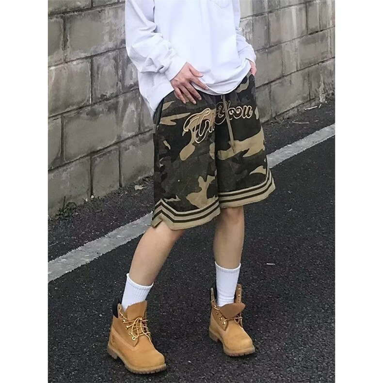 美式复古迷彩工装短裤男女2025夏季新款五分裤运动裤YDA15-P36,男装牛仔裤,星座208-5