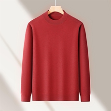 重磅秋冬男女纯色打底针织衫圆领套头半高领毛衣美式复古休闲上衣，男装T恤，电商A486