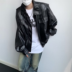 2023美式机车皮衣外套男高街潮流街头痞帅宽松休闲夹克Z753P78，男装夹克，星座1116-2