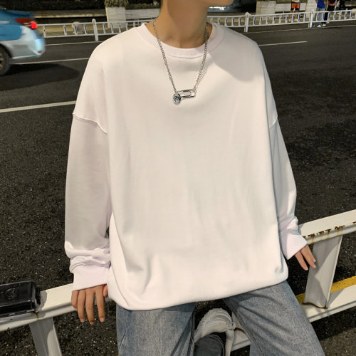 备货20W+！八色可选！2023春季纯色宽松港风落肩圆领卫衣WY100P25，男装卫衣，电商B220