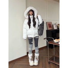 1506A/G78830/P94甜酷休闲风白色连帽棉服外套女，男装棉衣，星座1506A