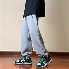 华夫格运动裤男大码抽绳休闲裤卫裤HK78224-P35加绒款P45，男装休闲裤，电商A040