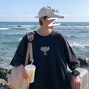抖音得物供货 日系港风复古水洗纯棉百搭T恤短袖 1522-P50 控价68图片