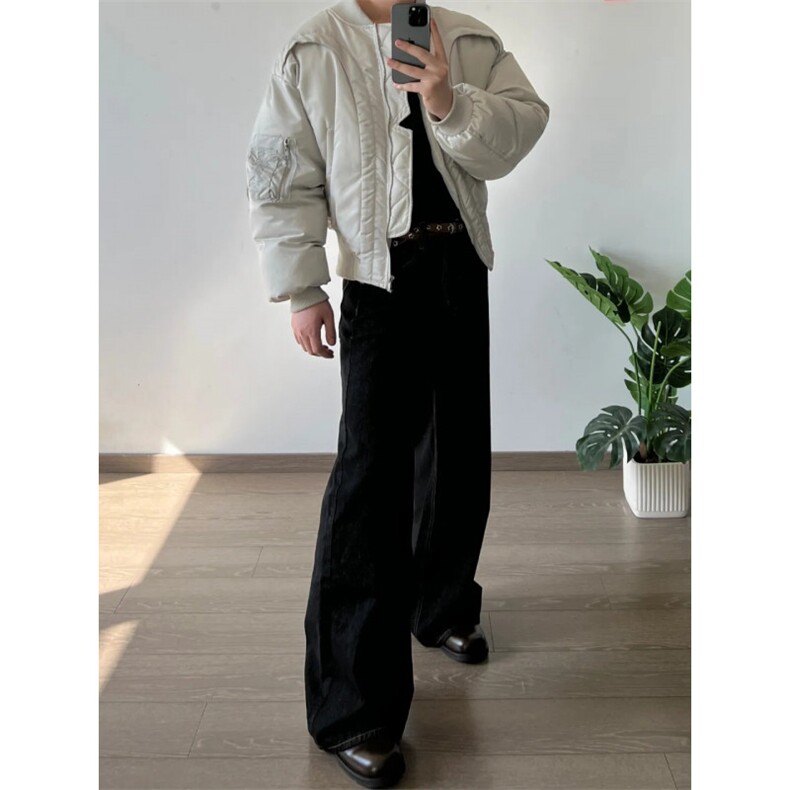 【有货】8520CC-特P85弧形飞行夹克棉服男加厚机车棒球服外套,男装夹克,星座1007（原301D）