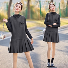 时尚气质百褶裙套装女2026年春新款优雅大气亮片背心连衣裙二件套，女装套装/套裙，流量+