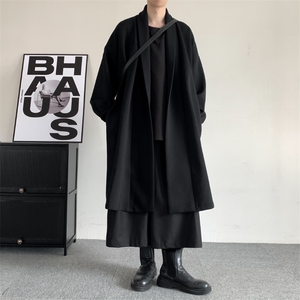 299品质高端实体山本耀司加绒加厚开衫中长款风衣加肥加大码卫衣图片