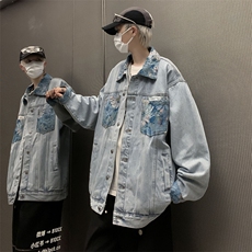 A876-P55美式复古刺绣牛仔外套男春秋季潮牌ins翻领工装夹克，男装夹克，星座512-6