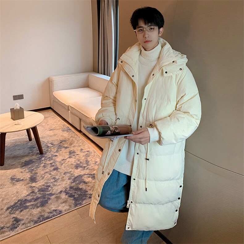 wassuphappy白色羽绒服男冬季潮牌加厚中长款白鸭绒保暖休闲外套,男装羽绒服,星座514-2(原B239)