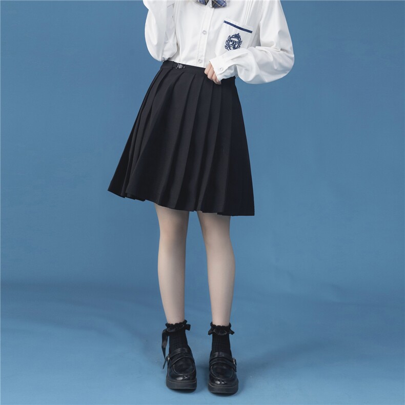 中性风C316 Q007 P48 正统JK制服黑色JK裙百搭短裙半身裙百褶裙图片