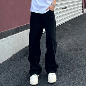 网图大加厚直筒宽松全棉水洗美拉德牛仔裤休闲裤K10231-特P35图片