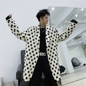 山本暗黑风男装小西服潮流帅气花朵西装外套潮A452