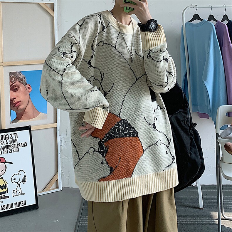 毛衣男2024秋冬新款趣味图案情侣针织衫A090xj245-P95控118，男装针织衫/毛衣，电商A089-1