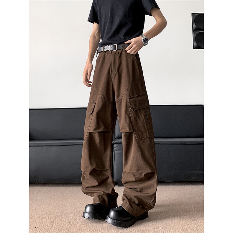 2025新款工装休闲裤直筒宽松口袋阔腿裤男女街头现货K8519-P47,男装工装外套,星座512-3