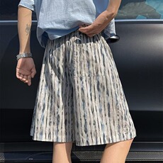 美式扎染运动短裤男夏季冰丝透气宽松五分裤子夏威夷海边篮球中裤，男装牛仔裤，星座1210-1