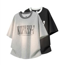 2026美式重磅冰感发泡字母短袖T桖春夏DX2607特P28控59，男装T恤，电商B208