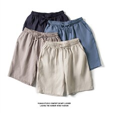 风亚麻五分短裤006-P40，男装休闲裤，星座816-2（原B366-1）