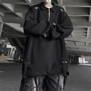 E32P36秋装男装卫衣翻领个性慵懒风时尚宽松男装上衣图片