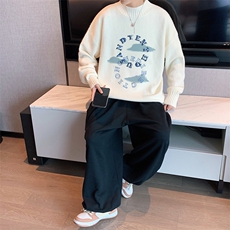 MY31-P45秋冬新款印花半高领毛衣男士潮流百搭毛线男针织衫男，男装针织衫/毛衣，电商B367
