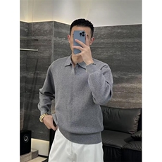 老钱风秋新贵简约风男士休闲上衣纯色高级感百搭针织衫D2511/P68，男装针织衫/毛衣，电商A243