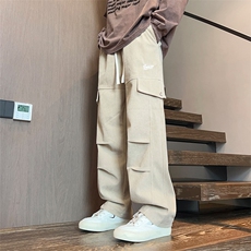 美式休闲裤子男款卫裤潮牌宽松高街复古直筒运动裤K530-P50，男装休闲裤，星座308B-2