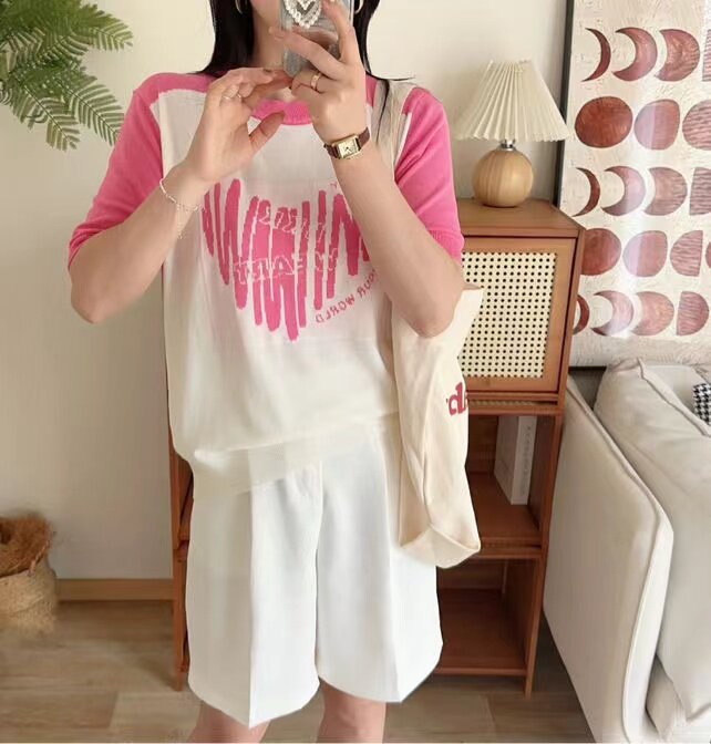 短袖女宽松高品质T恤衫半袖针织打底衫,女装T恤,九嘉羊绒