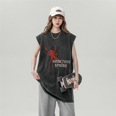 中性风23新款夏季时尚百搭无袖水洗宽松短袖T恤DT260P45控68，男装T恤，A247A