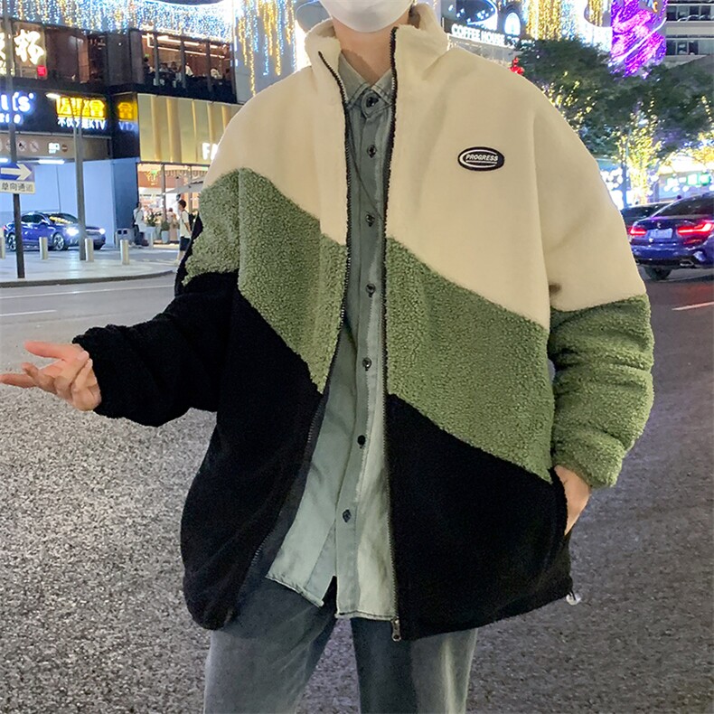 2024新款冬季加绒加厚棉服羊羔绒开衫百搭青少年外套男MY105P95,男装棉衣,电商A086