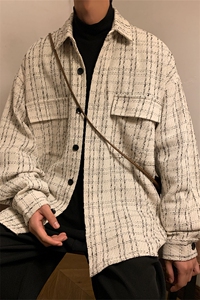 C8012/P50秋装新款现货港风暖色调小香风工装衬衣男衬衫外套上衣图片