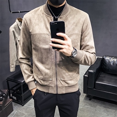 主推版加厚秋冬麂皮绒铆钉修身夹克外套J--加棉，男装夹克，电商C301