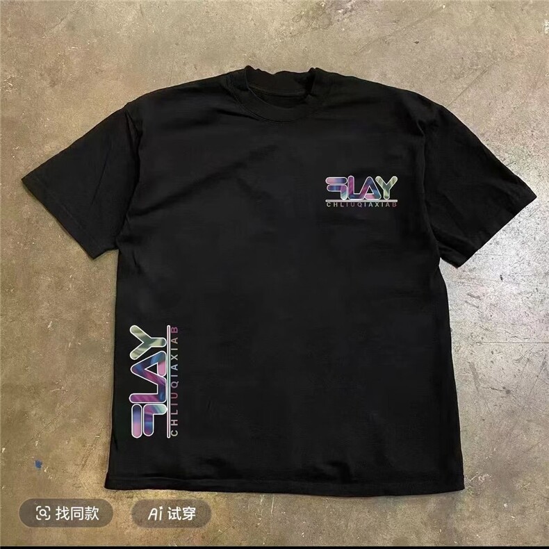 1506/QDX70700/P32新款男士印花纯棉短袖T恤时尚卫衣半袖高品质图片