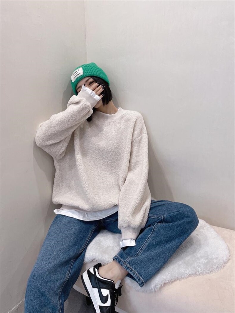 新款加绒卫衣，女装卫衣/绒衫，韩流星