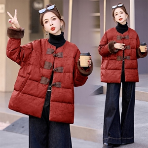 新中式提花盘扣设计羽绒服女2025冬季新款高端白鸭绒保暖外套图片