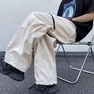 休闲裤直筒长裤青春流行新款纯色休闲裤时尚潮牌男潮夏季直筒型图片