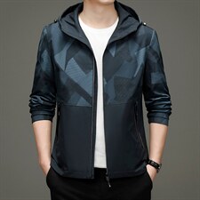 外套男两面穿夹克2023春季新款时尚潮流连帽男士迷彩宽松上衣男装图片