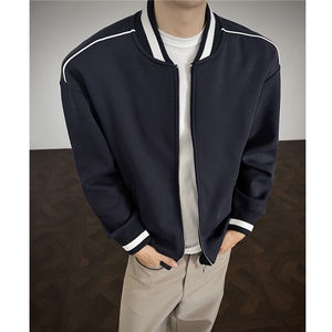重磅420克boxy短款立领开衫棒球服液态棉爽滑外套男D9899-P68图片