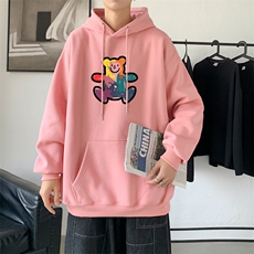 L2475P48韩版ins男士学生宽松运动连帽卫衣秋冬加绒情侣外套，男装卫衣，星座510A-1