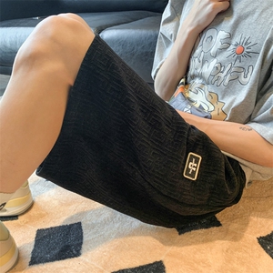 日系坠感休闲裤男秋季新款提花阔腿卫裤美式复古宽松直筒运动裤子