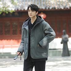 风连帽棉衣2025新款复古唐装外套男款冬季保暖棉服1218-p148，男装棉衣，电商A016