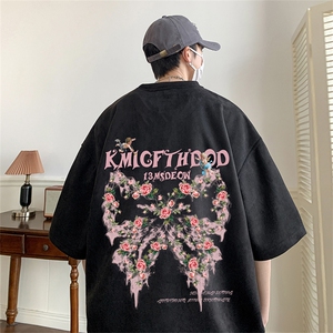 ！24夏季新款宽松大码港风蝴蝶短袖麂皮绒T恤TJ2386-特p20图片